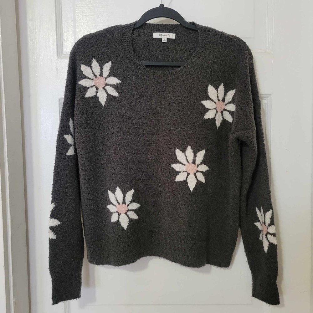Madewell Floral Intarsia Pullover Sweater size small